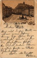 1900 Graz, view. August Matthey Art Nouveau, litho (EB)