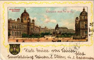 1902 Wien, Vienna, Bécs; Maria Theresia-Denkmal / monument, coat of arms. litho (Rb)