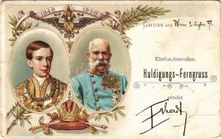 1898 Ehrfurchtsvollen Huldigungs-Ferngruss 1848-1898 / Franz Joseph's 50th anniversary of reign...