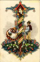 1951 Boldog Magyar Húsvétot! A "Magyar" szó kitörölve / Hungarian irredenta Easter greetin...
