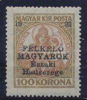 Nyugat-Magyarország 1921 Koronás Madonna 100K, Bodor vizsgálójellel, 100 példány létezik, ritkaság R...