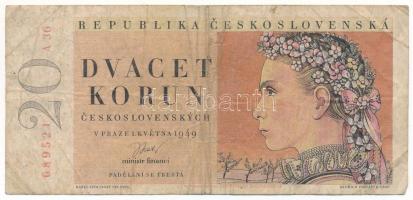 Csehszlovákia 1949. 20K "A 36 689521" T:F,VG
Czechoslovakia 1949. 20 Korun "A 36 689...
