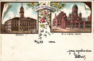 1897 Chernivtsi, Czernowitz, Cernauti, Csernyivci (Bukovina, Bucovina, Bukowina); Rathaus, Gr. or. e...
