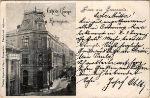 1899 Chernivtsi, Czernowitz, Cernauti, Csernyivci (Bukovina, Bucovina, Bukowina); Cafe de l'Eur...