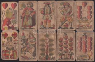 "Schiell Stephan in Pest" kiadású 10 db kártyalap, foltosak, 9x5,5 cm és 9x5 cm közötti mé...