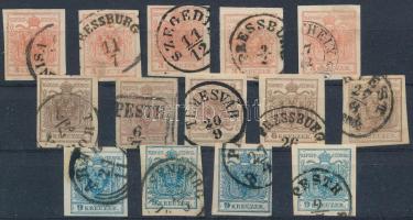 1850 14 db bélyeg szép / olvasható bélyegzésekkel