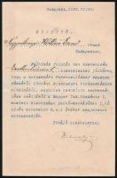 1896 Meghívó Id. kislődi Hollán Sándor (1846-1919) politikus, államtitkár részére a kolozsvári Feren...