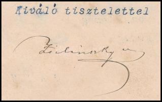 1896 Meghívó Id. kislődi Hollán Sándor (1846-1919) politikus, államtitkár részére a kolozsvári Feren...