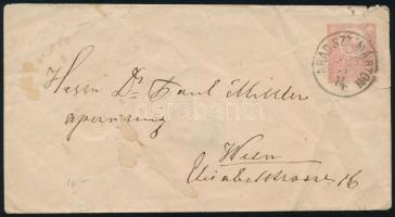 1874 5kr díjjegyes levelezőlap "ARAD SZT.MÁRTON" - "WIEN"