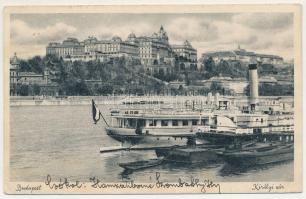 1937 Budapest, királyi vár, gőzhajó (ázott / wet damage)