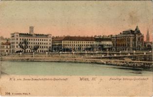 Wien, Vienna, Bécs; K.k. priv. Donau-Dampfschiffahrtsgesellschaft, Freiwillige Rettungs-Gesellschaft...