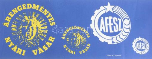 Tamás Ernő (1941-): Áfész árengedményes nyári vásár, 1977, plakát, ofszet, papír, jelzett a plakáton...
