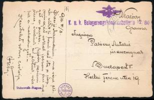 1916 Tábori posta képeslap "K.u.k. Belagerungskanonenbatterie 12/80"