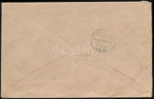 1920 Ajánlott levél magyar bélyegzéssel de román bélyegekkel, "DÉS"
