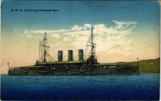 1914 SMS Erzherzog Ferdinand Max az Osztrák-Magyar Haditengerészet Erzherzog-osztályú pre-dreadnough...