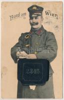 Wien, Vienna, Bécs; Rund um Wien. leporellocard with 10 pictures, including town hall, Empress Elisa...