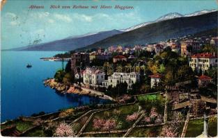 Abbazia, Opatija; Blick vom Rathaus mit Monte Maggiore. Tomasic &amp; Co. / látkép a városházáró...