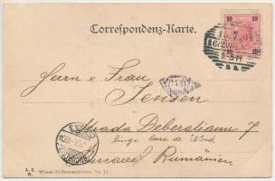 1904 Wien, Vienna, Bécs; Graben mit Blick auf den Stephansthurm / cathedral, street view with tram, ...