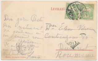 1909 Budapest VI. Nyugati pályaudvar vasúti étterem, belső pincérekkel. Pauker kiadása (EK)