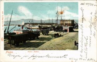 1904 Fiume, Rijeka; Porto / Hafen / kikötő, vasút, vonat. G. Rüger &amp; Co. / port, railway, tr...