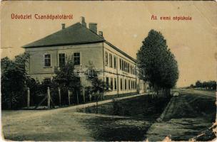 Csanádpalota, Állami elemi iskola. W.L. Bp. 5446. M. Buja Gyula kiadása (szakadások / tears)