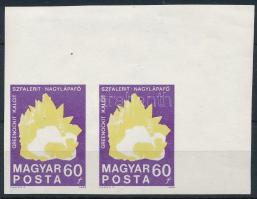 1969 100 éves a Magyar Állami Földtani intézet 60f ívsarki vágott pár fekete színnyomat nélkül (80.0...