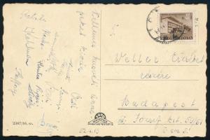 cca 1950 Veszprémi Bástya labdarúgócsapat tagjainak aláírásai, Domokos, Raffay, Németh, Répási, Kohl...