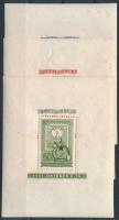 1951 80 éves a magyar bélyeg blokk sor (60.000) (rozsdafoltok / stain spots)