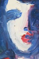 Schéner Mihály (1923-2009): Madame (...), olaj, farost, jelzett a hátoldalán. 30x21 cm