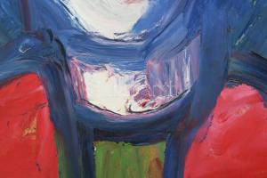 Schéner Mihály (1923-2009): Madame (...), olaj, farost, jelzett a hátoldalán. 30x21 cm