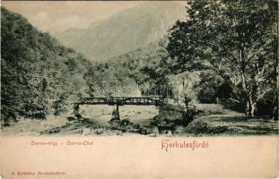 Herkulesfürdő, Baile Herculane; Cserna-völgy. R. Krizsány kiadása / Cerna valley (EK)