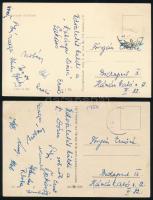 1953-1954 Kőbányai Dózsa S.K. NBII labdarúgó csapatának tablófotója (21x28 cm), és két képeslap a já...