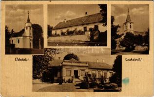 Szabás (Nagyatád), Tallián kastély, kúria, templomok (EB)