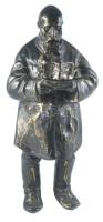 Beszédes János László (1874-1922): Evangélium olvasó. Patinázott bronz, jn. A könyv műgyantával póto...