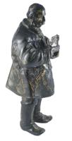 Beszédes János László (1874-1922): Evangélium olvasó. Patinázott bronz, jn. A könyv műgyantával póto...