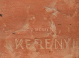 Kerényi Jenő (1908-1975): Mosakodó nő. Terrakotta, két helyen is jelzett, m: 32 cm