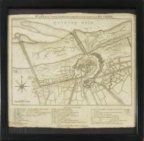 Dunkirk térképe. 1793. Rézmetszet, papír. L. Wallis, Ludgate. 30x27 cm Üvegezett kerteben. / Engrave...