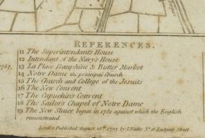 Dunkirk térképe. 1793. Rézmetszet, papír. L. Wallis, Ludgate. 30x27 cm Üvegezett kerteben. / Engrave...