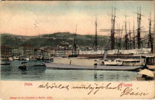 1904 Fiume, Rijeka; Hafen / kikötő, hajók / port and ships. Stengel &amp; Co. (Rb)