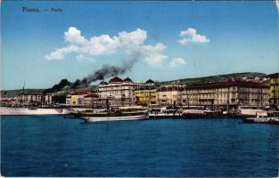 Fiume, Rijeka; Porto / kikötő, gőzhajók / port and ships. Radici &amp; Tomc