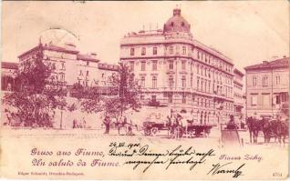 1900 Fiume, Rijeka; Zichy tér / Piazza Zichy / square (kis szakadás / small tear)