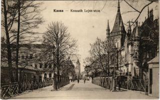 Kassa, Kosice; Kossuth Lajos utca, Jakab Árpád műépítész palotája. Radó Béláné kiadása / street view...