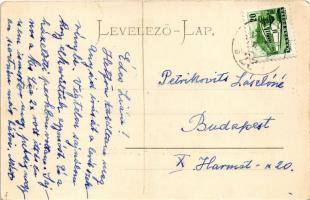 Tátra, Magas Tátra, Vysoké Tatry; Központi Kárpátok a Huszpark kávéház díszkertje felől / Die Centra...