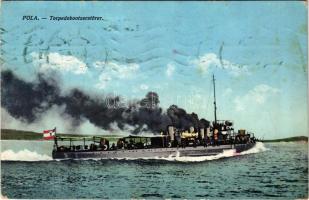 1910 Pola, Pula; K.u.K. Kriegsmarine Torpedobootzerstörer / Osztrák-magyar haditengerészet torpedóro...