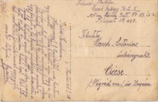 1918 Portobuffole, templom, első világháborús olasz frontról küldött lap / church. WWI Austro-Hungar...