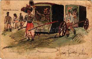 1914 Első világháborús magyar kézzel festett katonai levelezőlap / WWI Austro-Hungarian K.u.k. milit...