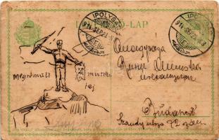 1914 Első világháborús magyar kézzel festett katonai levelezőlap / WWI Austro-Hungarian K.u.k. milit...