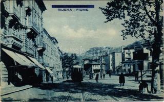Fiume, Rijeka; Via Italo Balbo / utca, villamos / street view, tram (Rb)