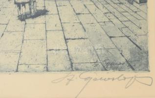 Szentgyörgyvári Gyenes Lajos (1890-1971): Venezia, Riva Schiavoni (Velencei részlet). Rézkarc, papír...