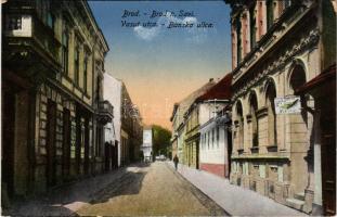Bród, Nagyrév, Slavonski Brod, Brod na Savi; Vasút utca, üzlet / Banska ulica / street view, shop (E...